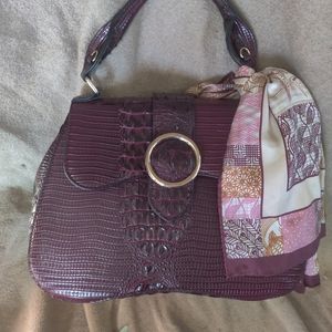 Wine Red Hard Shell Satchel Purse